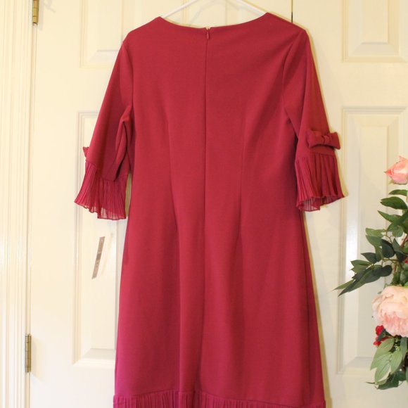 Glamour Red Dress Berry Red with 3/4 sleeves Size 10 NWT - Picture 9 of 15